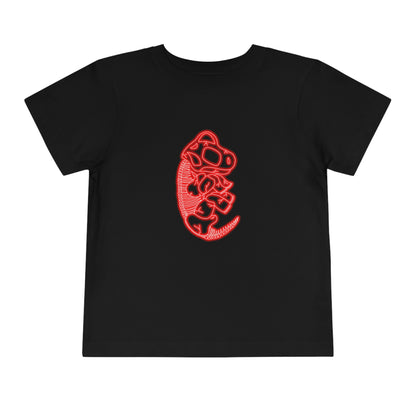 Toddler NEON Brachiosaurus Skeleton Tee - Red