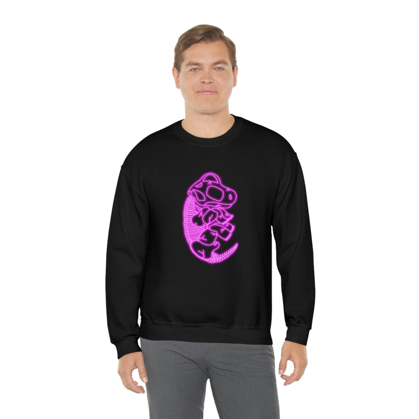 NEON Brachiosaurus Skeleton Sweatshirt - Pink