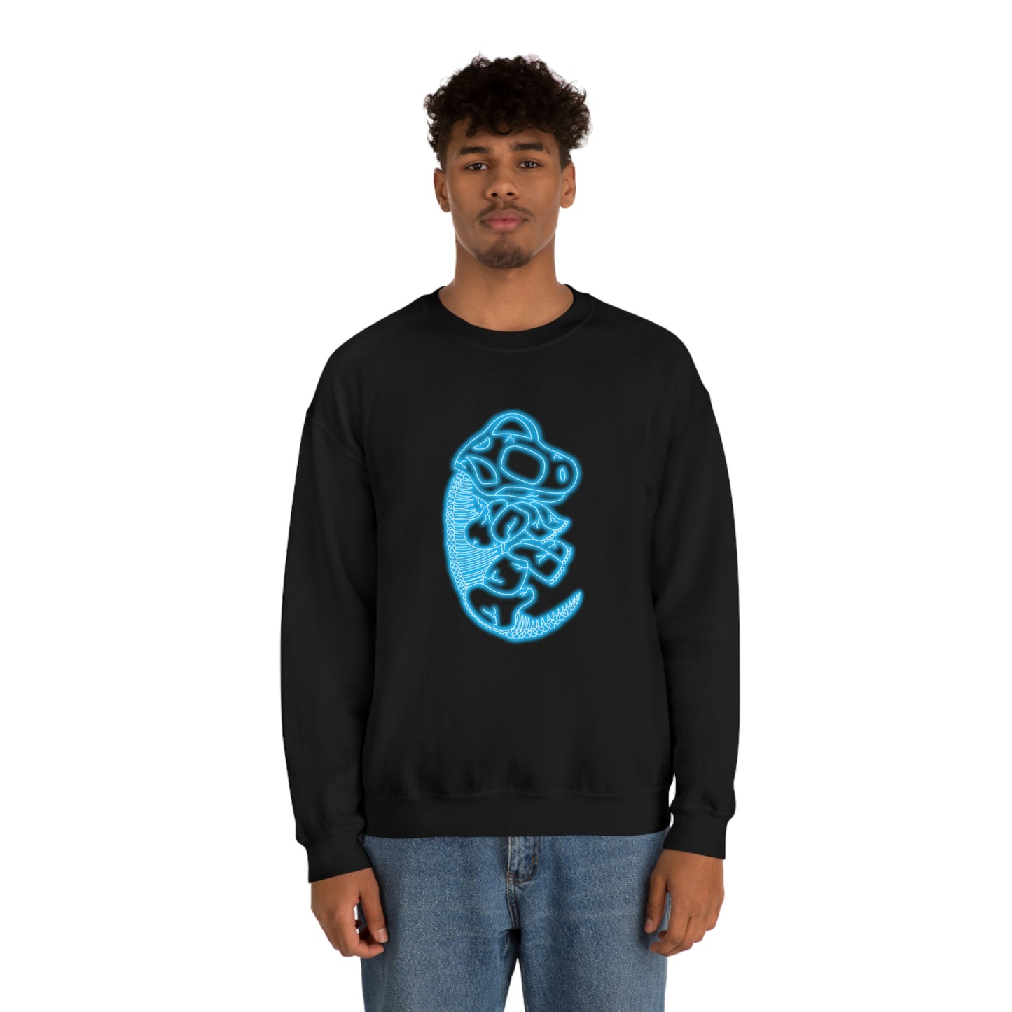 NEON Brachiosaurus Skeleton Sweatshirt - Blue