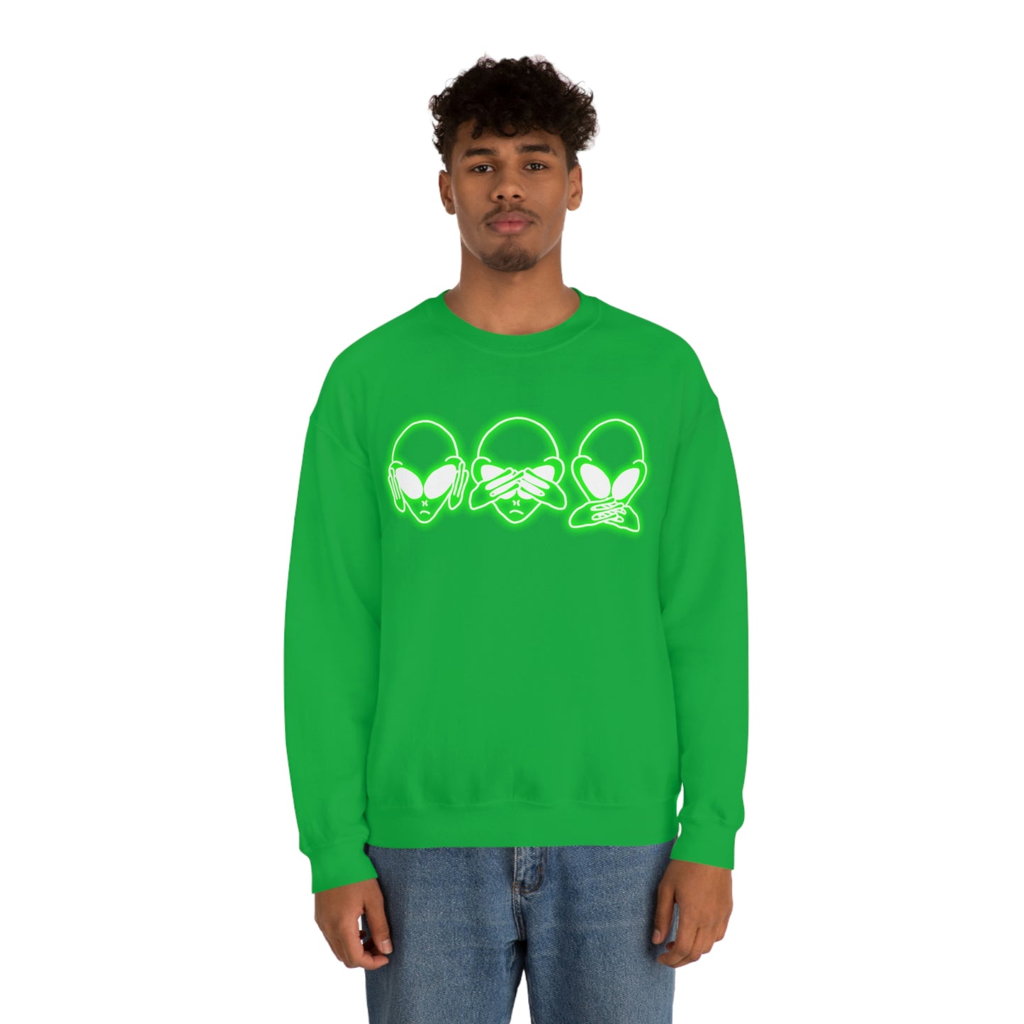 NEON Alien Hear No Evil, See No Evil, Speak No Evil Sweatshirt