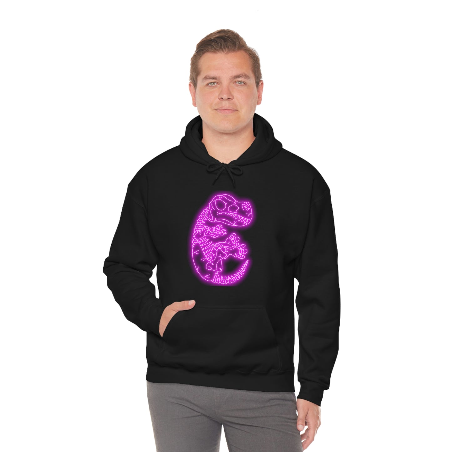 NEON T-Rex Skeleton Hoodie - Pink