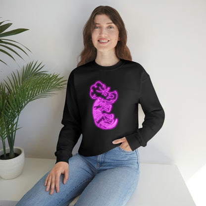 NEON Triceratops Skeleton Sweatshirt - Pink