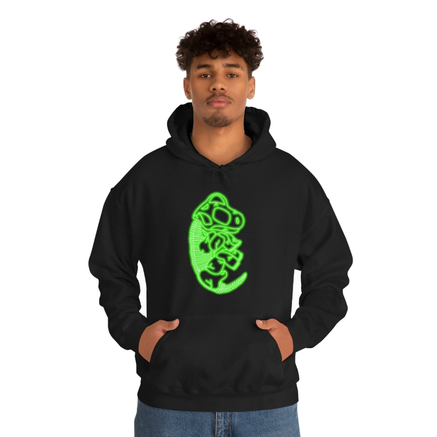 NEON Brachiosaurus Skeleton Hoodie - Green