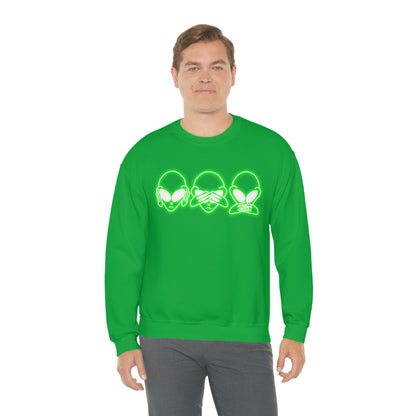 NEON Alien Hear No Evil, See No Evil, Speak No Evil Sweatshirt