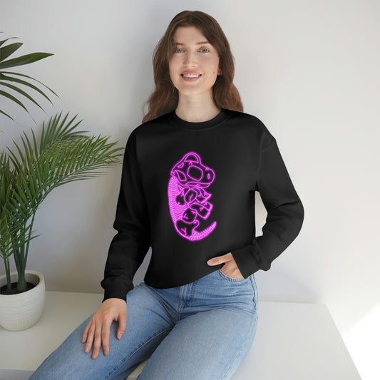 NEON Brachiosaurus Skeleton Sweatshirt - Pink