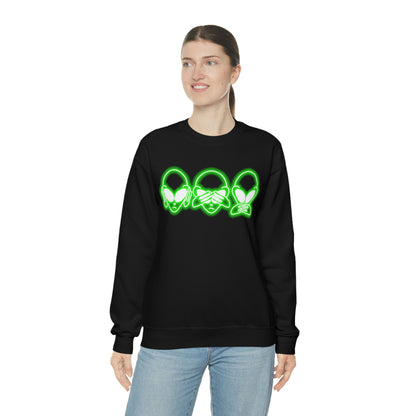 NEON Alien Hear No Evil, See No Evil, Speak No Evil Sweatshirt