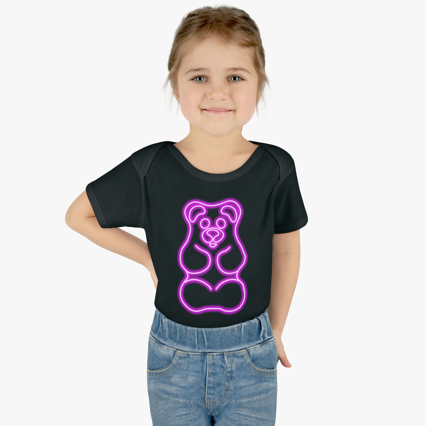 Infant NEON Gummy Bear Body Suit - Pink