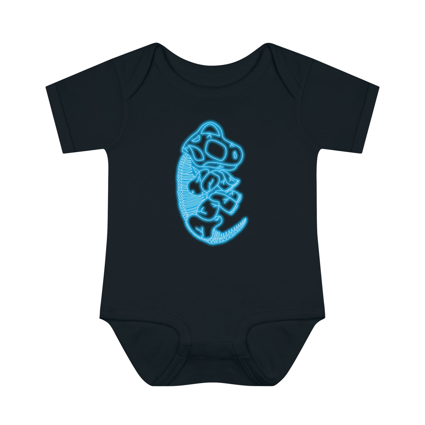 Infant NEON Brachiosaurus Skeleton Body Suit - Blue