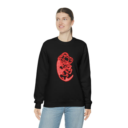 NEON Brachiosaurus Skeleton Sweatshirt - Red