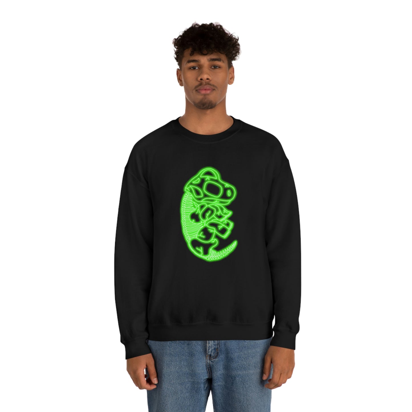 NEON Brachiosaurus Skeleton Sweatshirt - Green