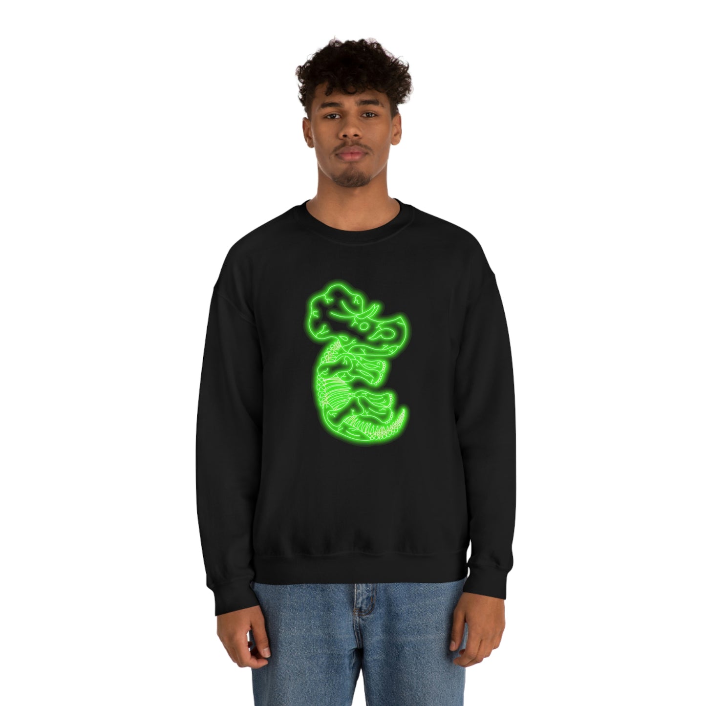 NEON Triceratops Skeleton Sweatshirt - Green