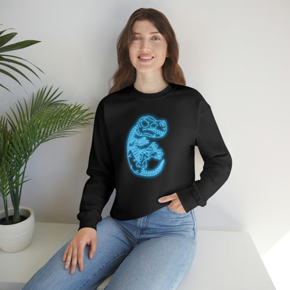 NEON T-Rex Skeleton Sweatshirt - Blue