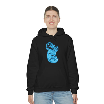 NEON Triceratops Skeleton Hoodie - Blue