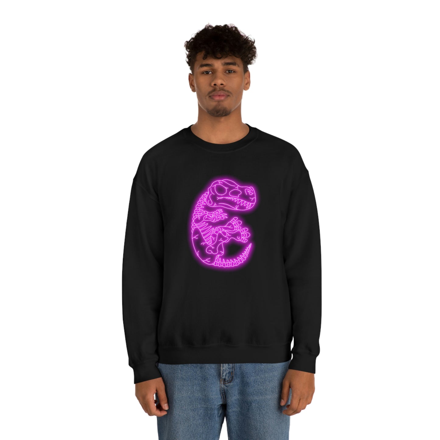 NEON T-Rex Skeleton Sweatshirt - Pink