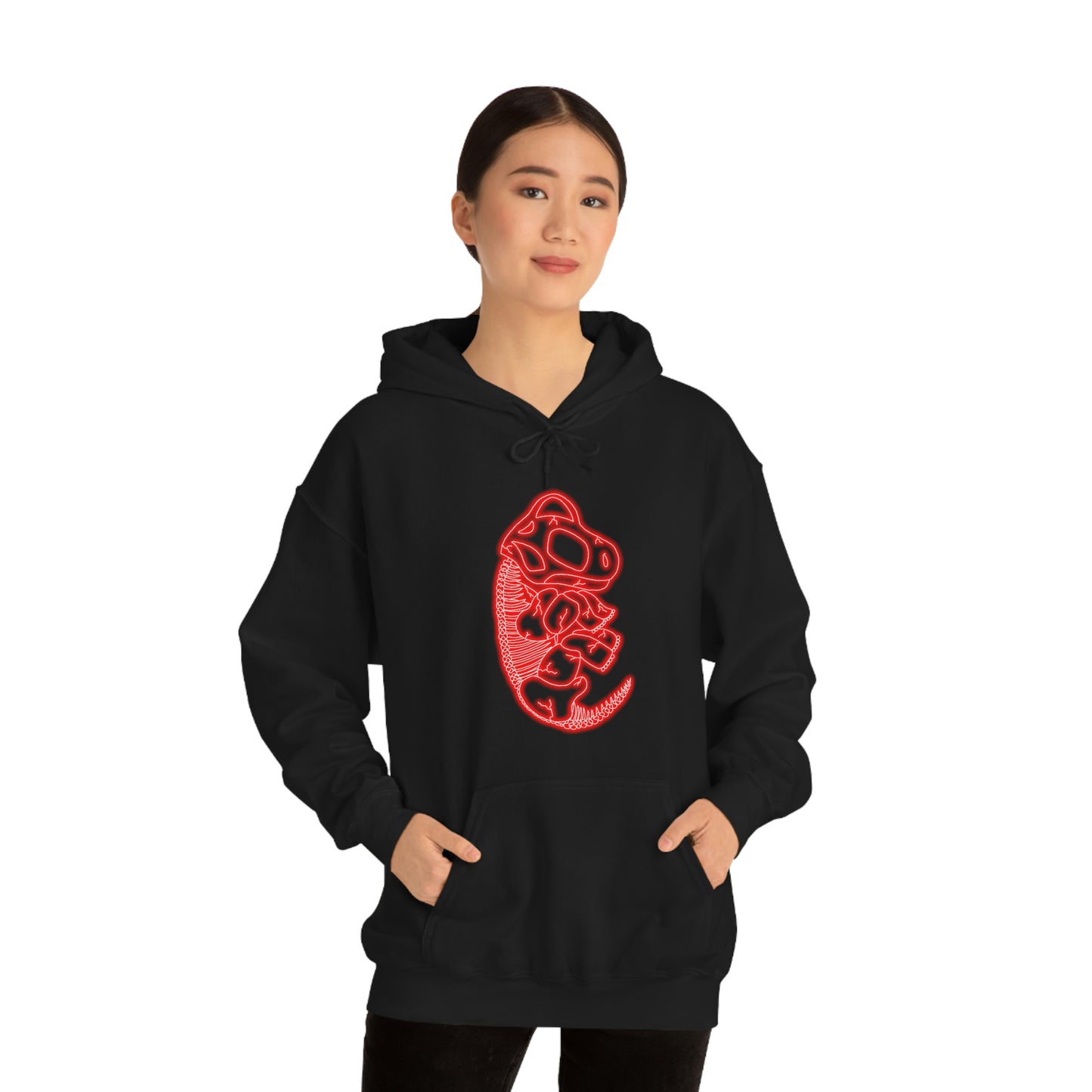 NEON Brachiosaurus Skeleton Hoodie - Red