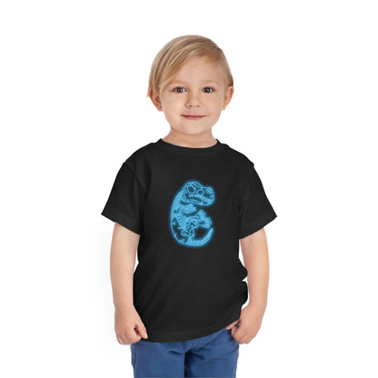 Toddler NEON T-Rex Skeleton Tee - Blue