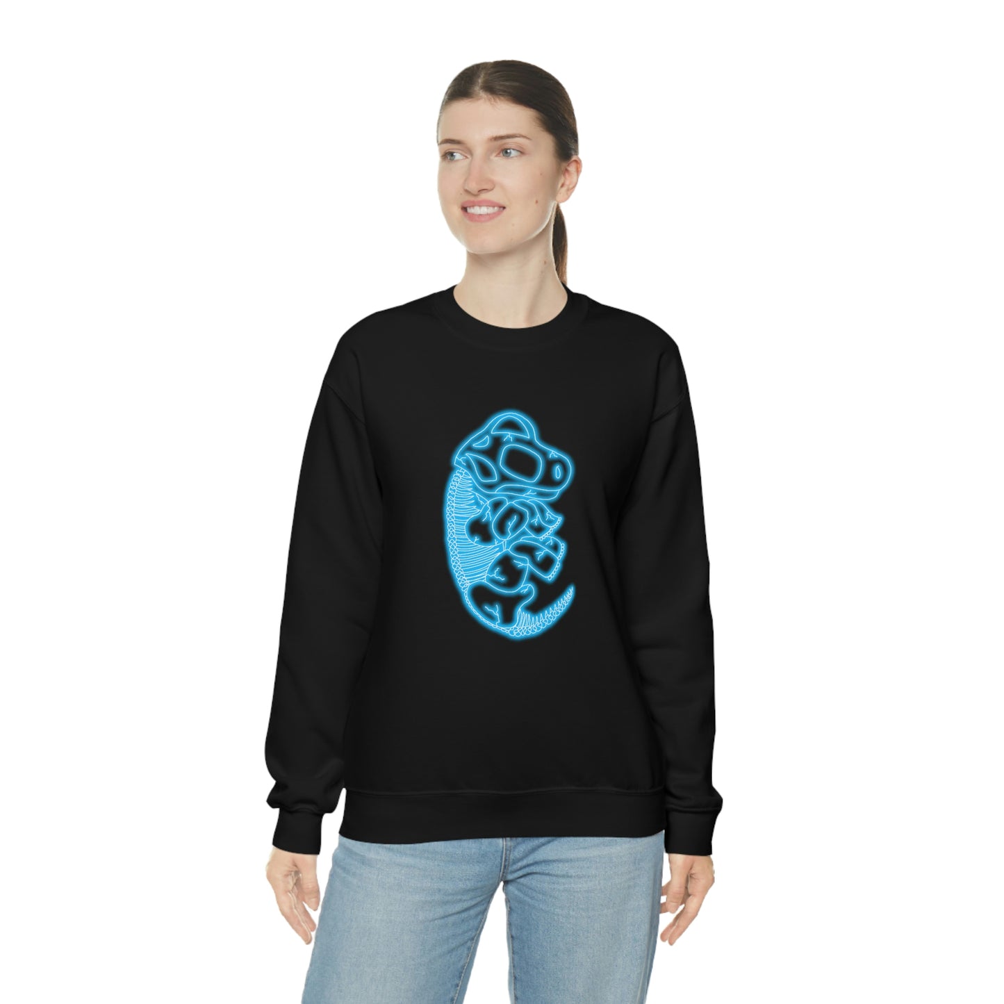 NEON Brachiosaurus Skeleton Sweatshirt - Blue