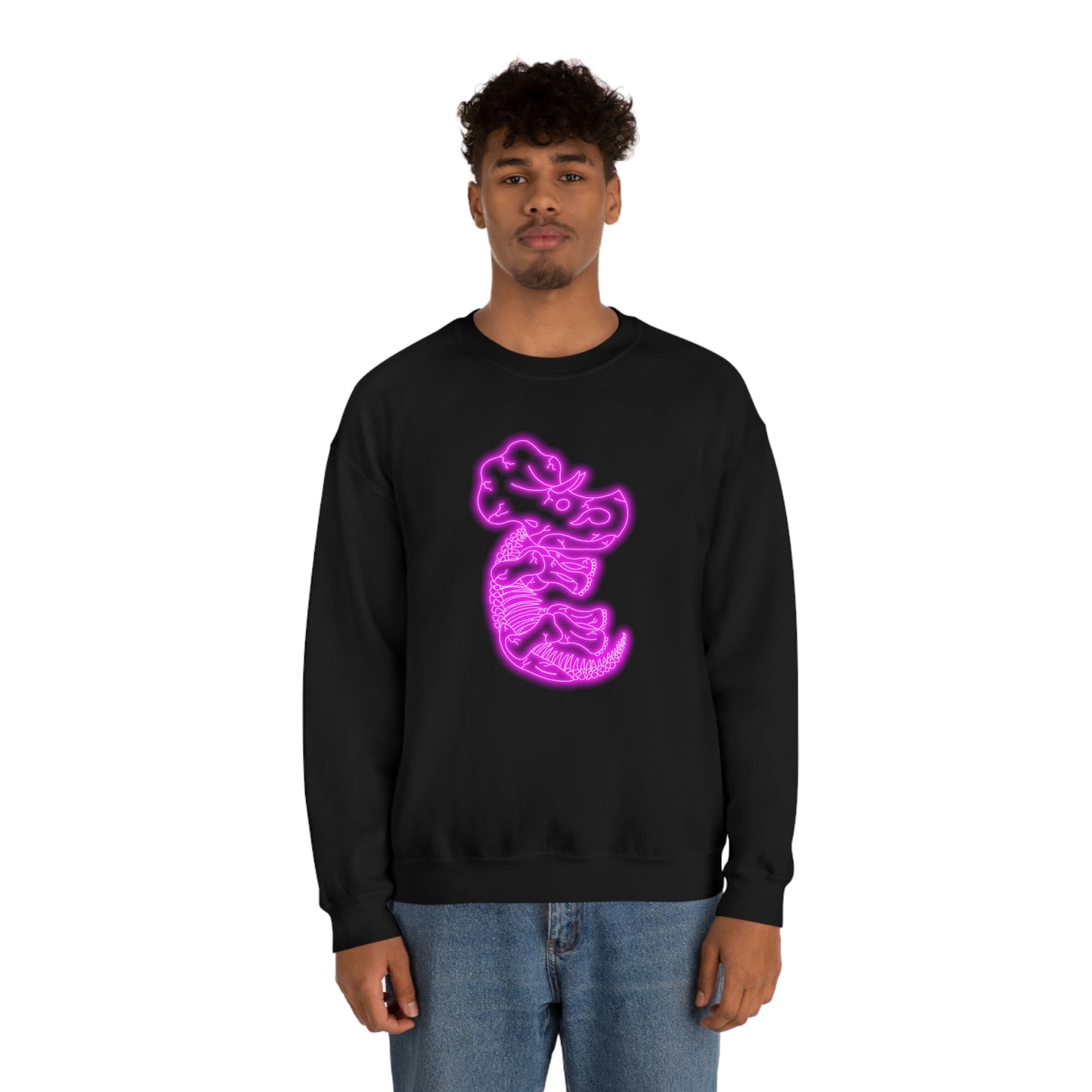 NEON Triceratops Skeleton Sweatshirt - Pink