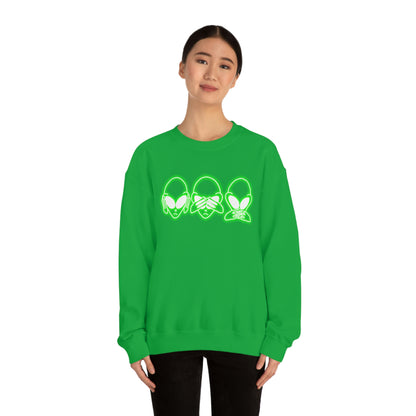 NEON Alien Hear No Evil, See No Evil, Speak No Evil Sweatshirt