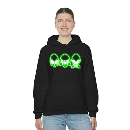 NEON Alien Hear No Evil, See No Evil, Speak No Evil Hoodie