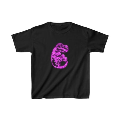 Kids NEON T-Rex Skeleton Tee - Pink