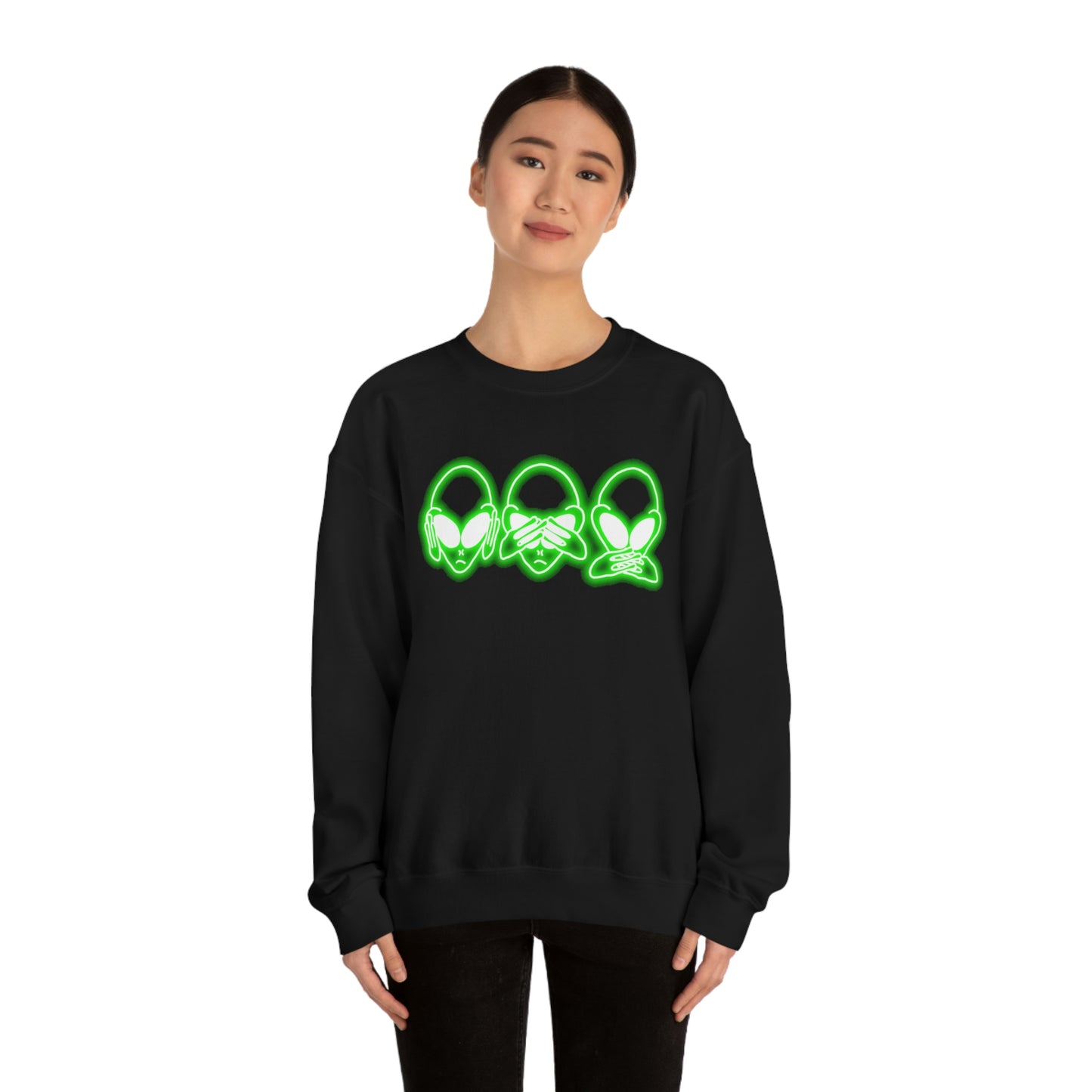 NEON Alien Hear No Evil, See No Evil, Speak No Evil Sweatshirt