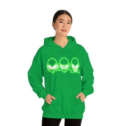 NEON Alien Hear No Evil, See No Evil, Speak No Evil Hoodie