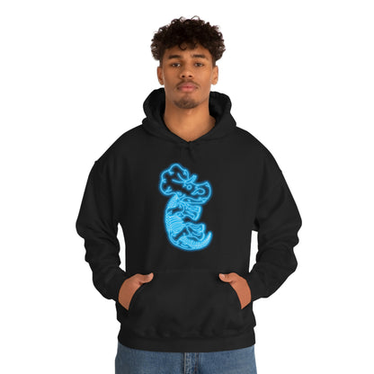 NEON Triceratops Skeleton Hoodie - Blue