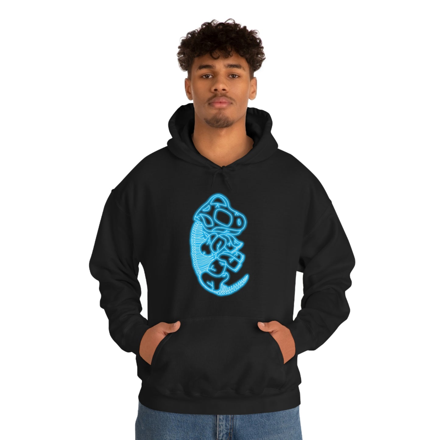 NEON Brachiosaurus Skeleton Hoodie - Blue