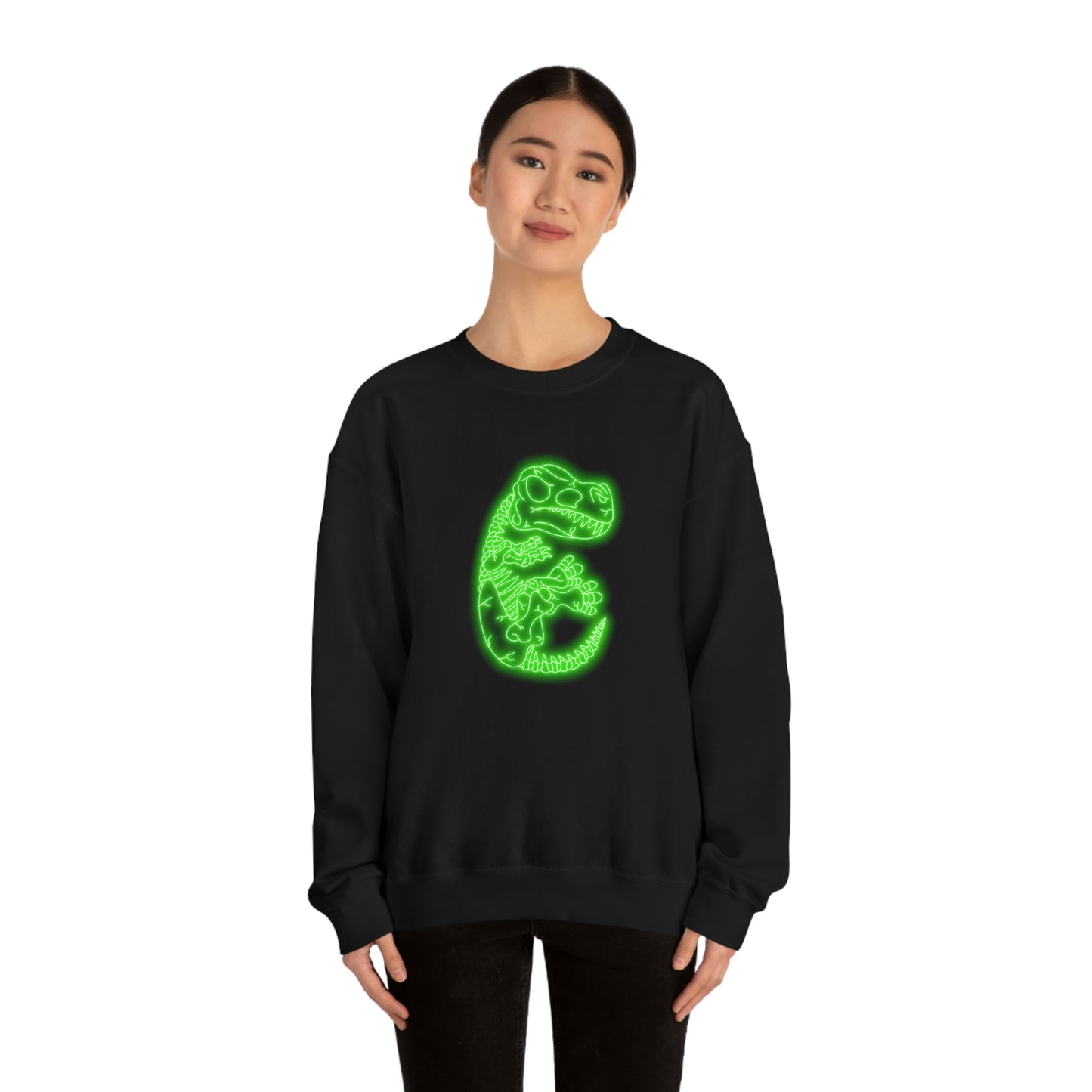 NEON T-Rex Skeleton Sweatshirt - Green