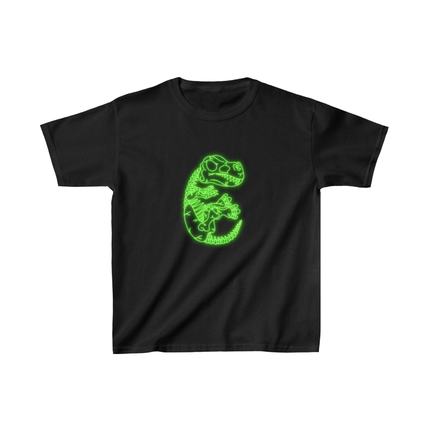 Kids NEON T-Rex Skeleton Tee - Green