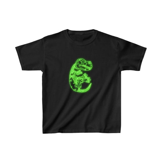 Kids NEON T-Rex Skeleton Tee - Green