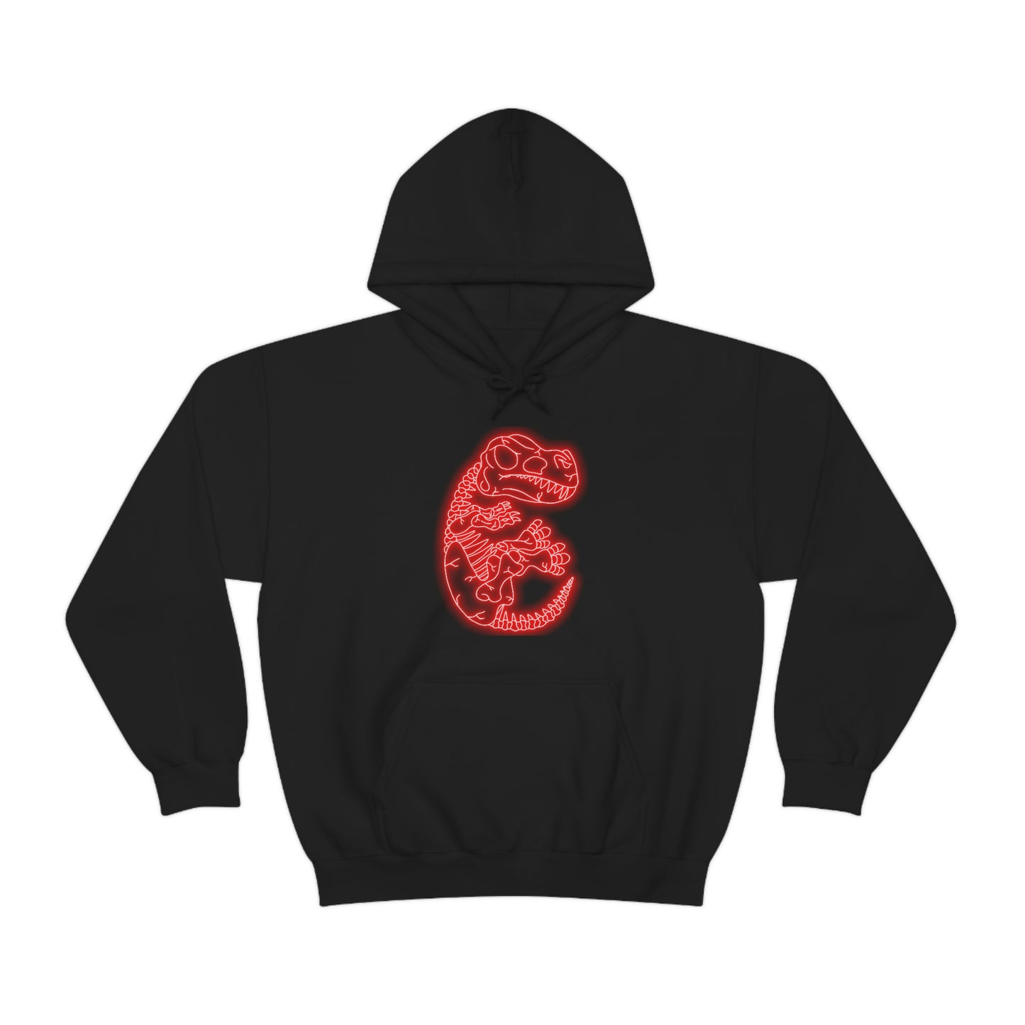 NEON T-Rex Skeleton Hoodie - Red