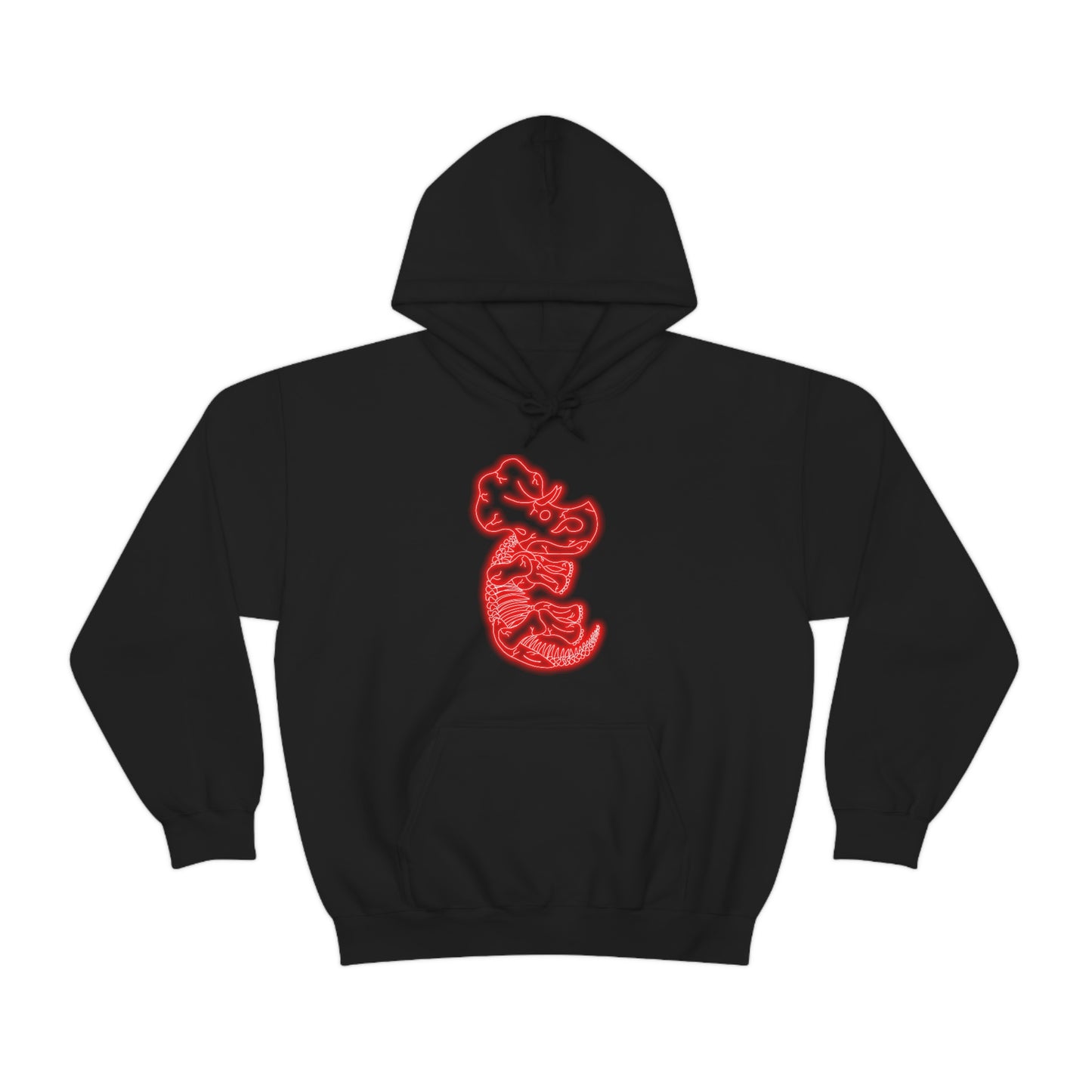 NEON Triceratops Skeleton Hoodie - Red