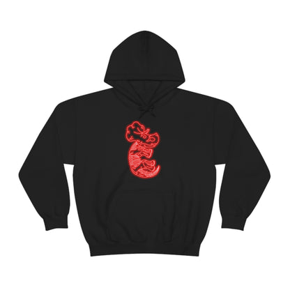 NEON Triceratops Skeleton Hoodie - Red