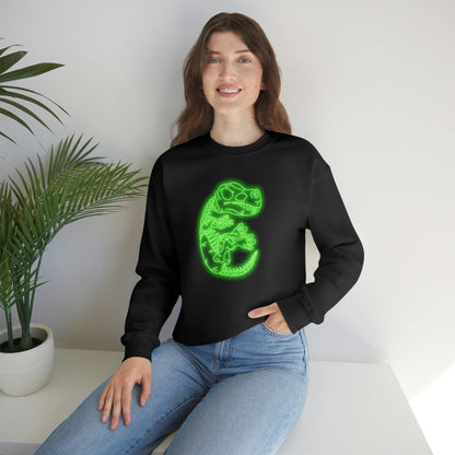 NEON T-Rex Skeleton Sweatshirt - Green