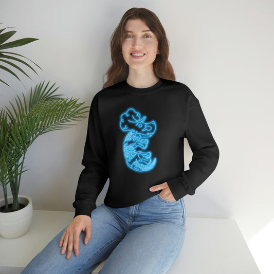 NEON Triceratops Skeleton Sweatshirt - Blue