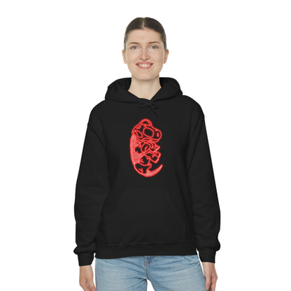 NEON Brachiosaurus Skeleton Hoodie - Red