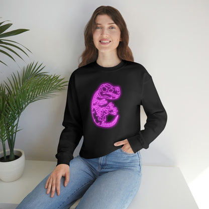 NEON T-Rex Skeleton Sweatshirt - Pink