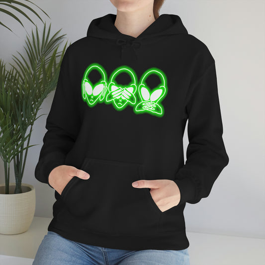 NEON Alien Hear No Evil, See No Evil, Speak No Evil Hoodie