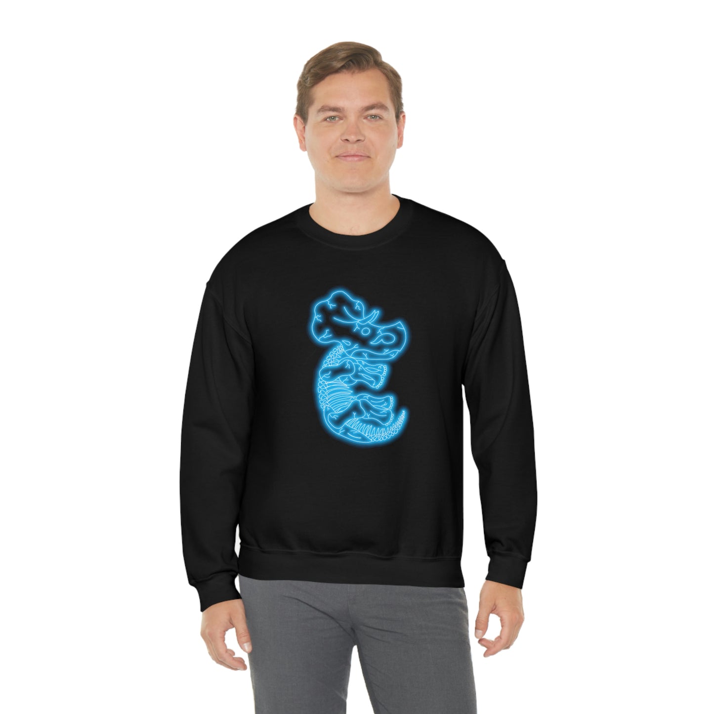 NEON Triceratops Skeleton Sweatshirt - Blue