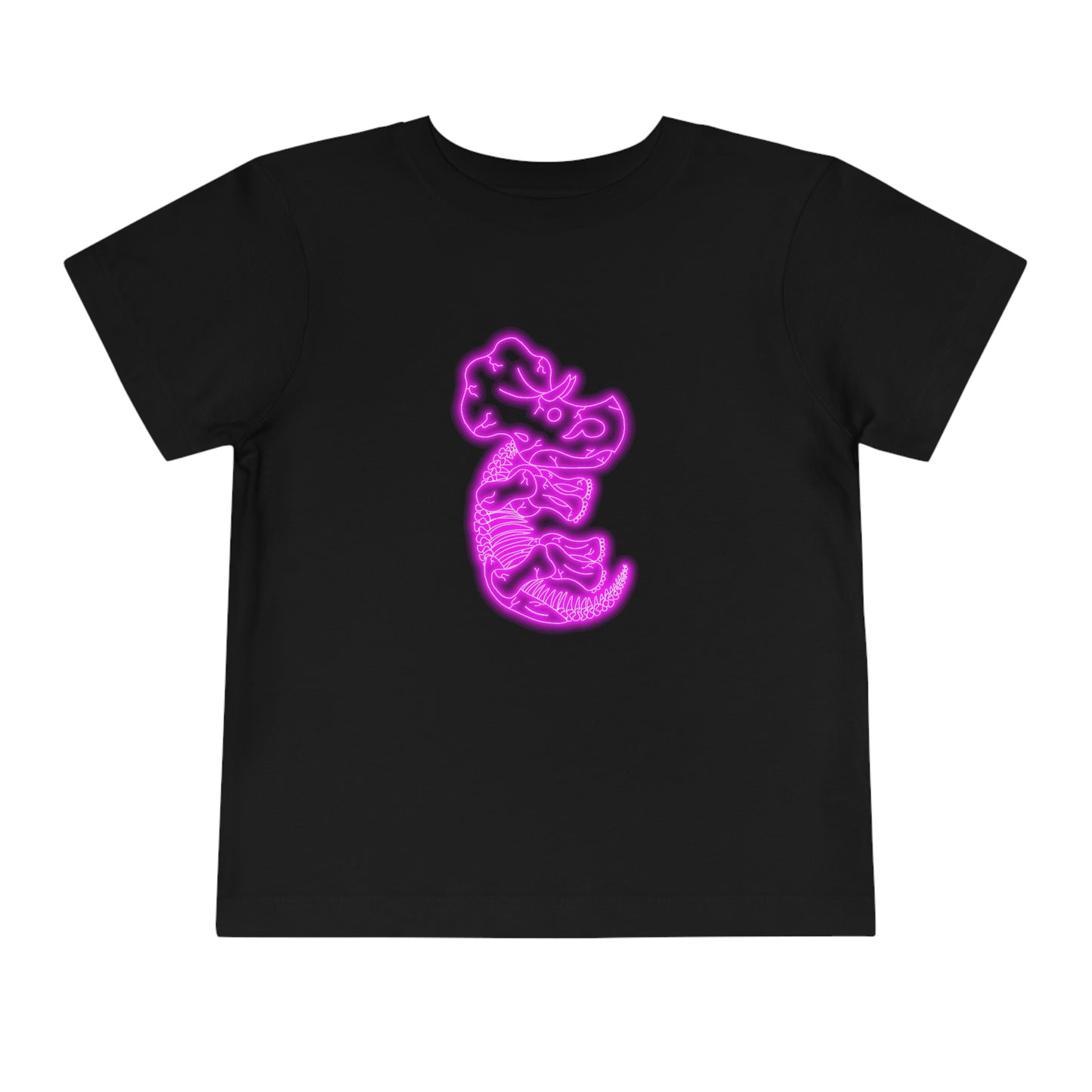 Toddler NEON Triceratops Skeleton Tee - Pink