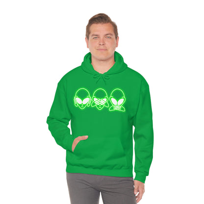 NEON Alien Hear No Evil, See No Evil, Speak No Evil Hoodie