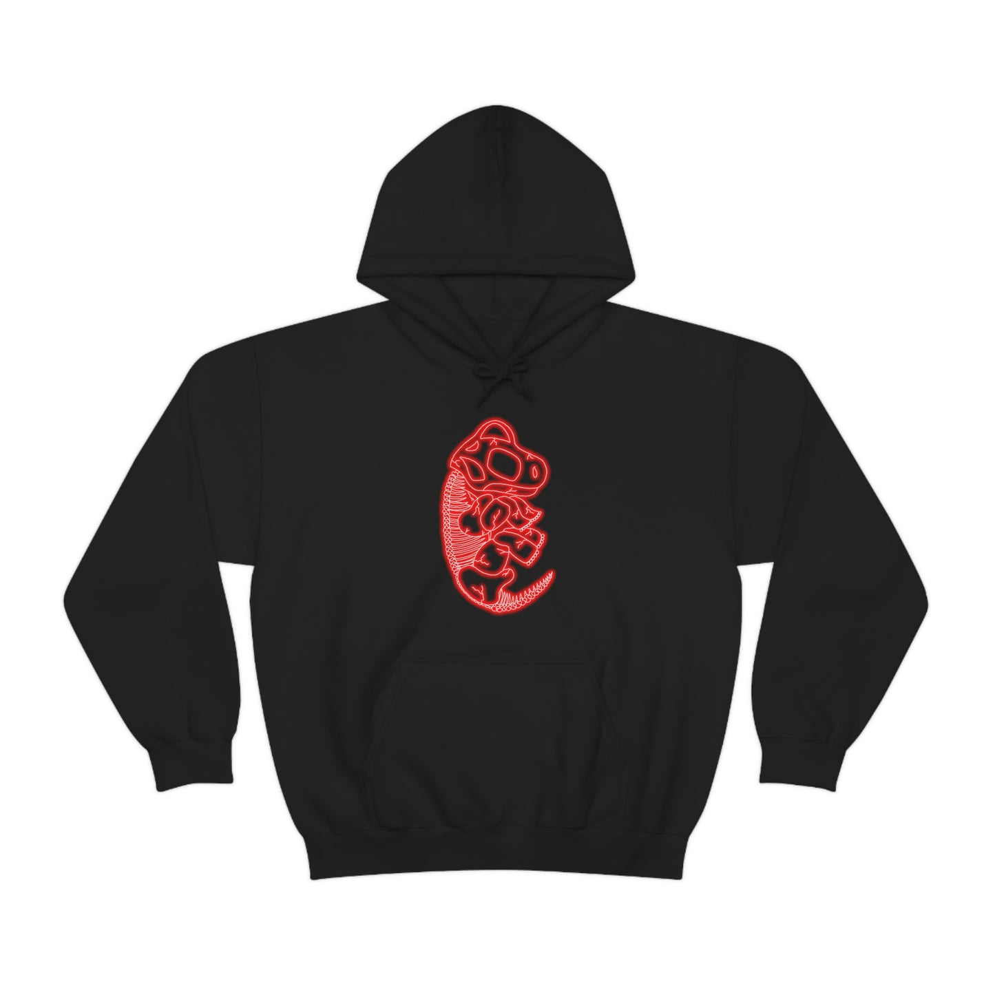 NEON Brachiosaurus Skeleton Hoodie - Red