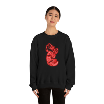 NEON Triceratops Skeleton Sweatshirt - Red