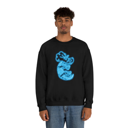 NEON Triceratops Skeleton Sweatshirt - Blue