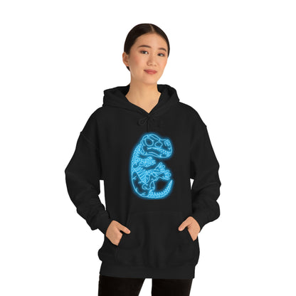 NEON T-Rex Skeleton Hoodie - Blue