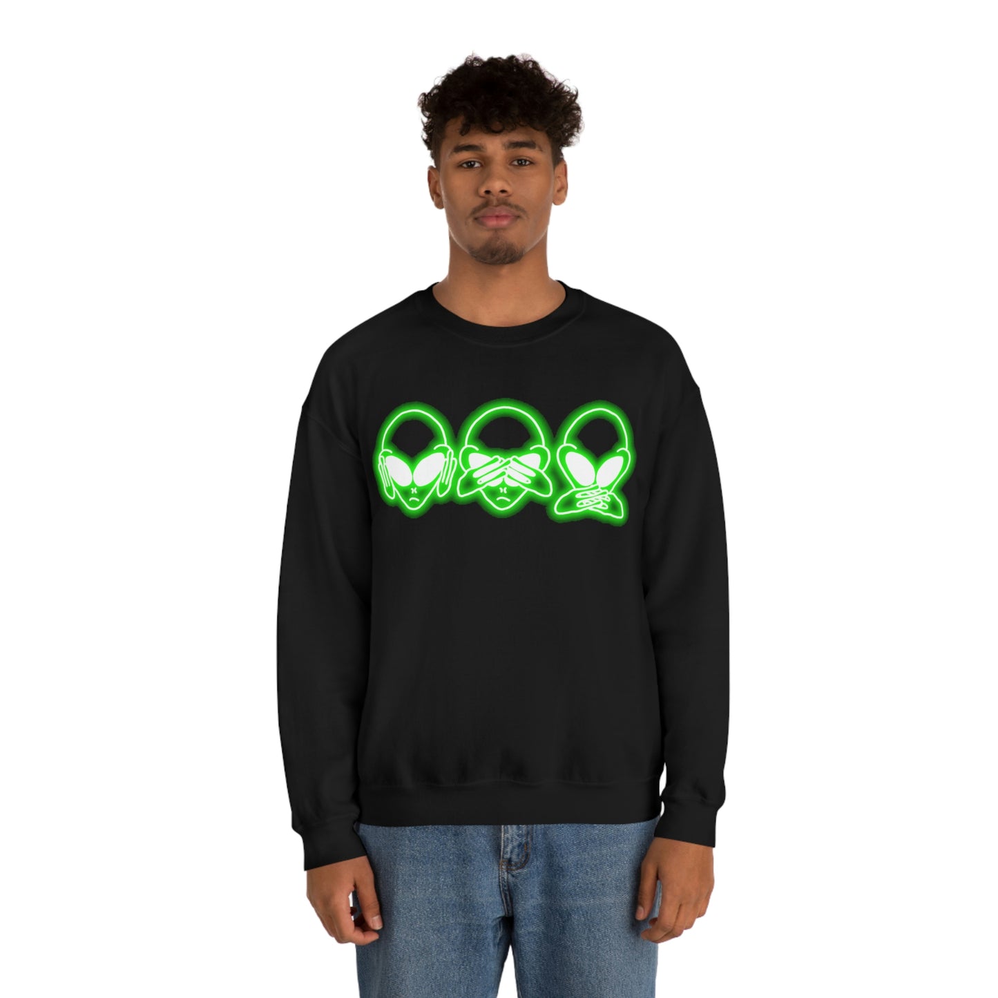 NEON Alien Hear No Evil, See No Evil, Speak No Evil Sweatshirt