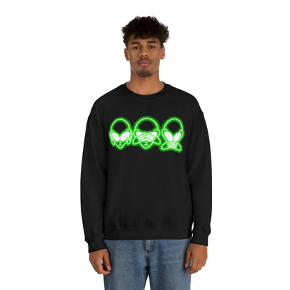 NEON Alien Hear No Evil, See No Evil, Speak No Evil Sweatshirt