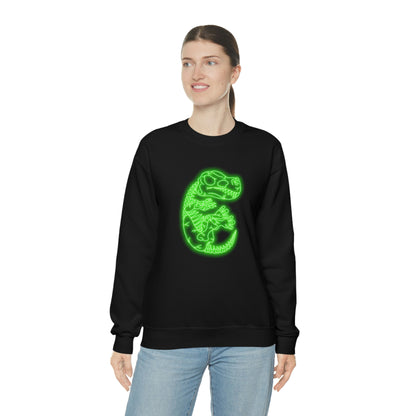 NEON T-Rex Skeleton Sweatshirt - Green